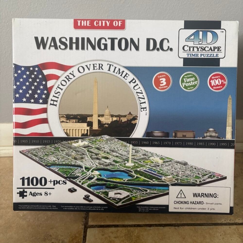 4D Cityscape Washington DC History over Time Educational 1100+ Pieces, Complete